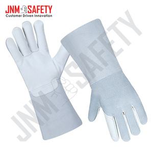 Gants de soudage TIG robustes en cuir de vachette renforcé de coton, protection industrielle des mains, ignifuges, certifiés CE - Product Image 4