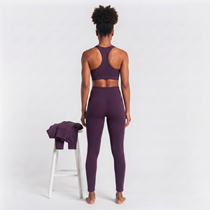 Ensemble de yoga 3 pièces pour femme : veste légère, brassière dos nageur et leggings – Tenue de fitness 3 pièces pour femme - Product Image 5