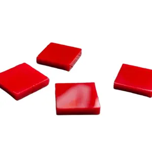Red Coral Square Shape Both Side Flat Cabochon Gemstone for Jewelry Making High Quality Red Coral May Birthstone Bracelet Rings