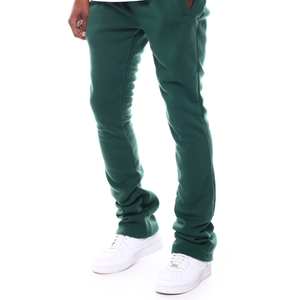 Pantalon de survêtement décontracté pour homme, vert foncé, taille élastique, avec poches latérales, en coton respirant, poids moyen, pour l'automne - Product Image 2