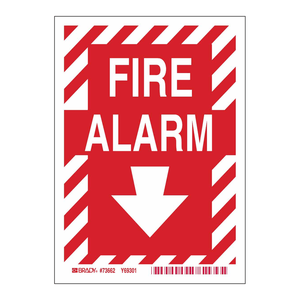 Panneau d'alarme incendie photoluminescent BradyGlo pour la signalisation de sécurité intérieure et extérieure - Product Image 3