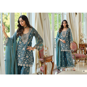 Collection de vêtements indiens traditionnels de qualité supérieure, nouvelle mode, de la marque NC Moch, avec des travaux de perles, ensemble sharara pour femmes - Product Image 1