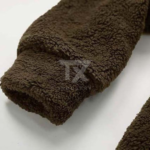 New Wholesale High Quality <b>Men's</b> <b>Sherpa</b> <b>Fleece</b> Jacket Custom Design Your Own Front Street Wear Full Zipper Canvas Coated - Product Image 5