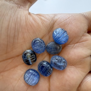 Pièces de kyanite bleue naturelle TFH pour la fabrication de bijoux, forme ovale 12x10 MM, possibilité de créer plusieurs tailles - Product Image 2
