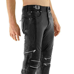 Pantalones de Cuero Lisos para Hombre, Más Vendidos, Cintura Media, Estilo Urbano, Logotipo Personalizado, Corte Recto, con Función Antiarrugas - Product Image 4
