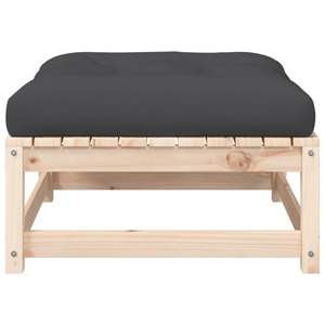 Poggiapiedi Patio in legno di pino massiccio con cuscino per mobili da esterno - Product Image 6