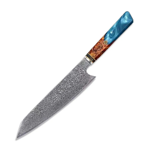 Couteau de Chef Artisanal Premium LEGACY BLADES en Acier Damas 67 Couches VG10, Manche en Bois et Résine, Ambidextre, Écologique, Compatible Lave-Vaisselle - Product Image 1
