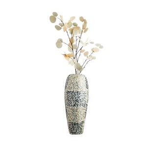 Vase de sol moderne en nacre, fait main, motif floral, centre de table décoratif - Product Image 4