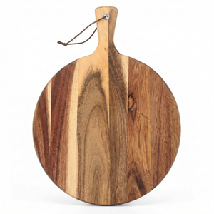 Planche à découper ronde en bois de qualité supérieure 100% bois, passe au lave-vaisselle, par HF Crafts - Product Image 4