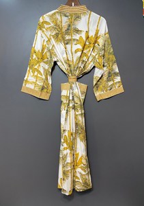 Camisones Kimono con Estampado de Dibujos Animados para Mujer, Algodón Suave, Verano, Hechos a Mano, ODM, Cuello en V, Cintura Elástica, Largo hasta la Rodilla, Manga Larga - Product Image 5