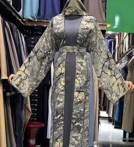 Best 2026 Wholesale Umbrella Abaya Stone Work Handmade Sequined Arabic Dubai Style Full Flare Nida Fabric Evening Party Dress - Product Image 1