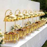 Hotel Catering 8L Goldener Edelstahl Hängender Chafing Dish Speisenwärmer für Buffet