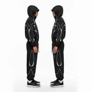 Conjunto Deportivo Personalizado de Gran Tamaño, Ligero, con Capucha, Cortavientos, con Ribete Reflectante, Estilo Urbano, de Nailon - Product Image 3