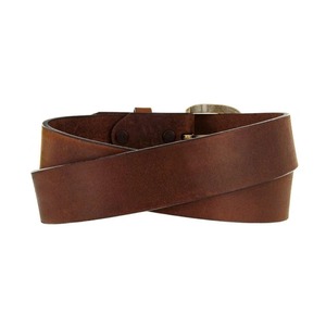 Western Simply Brown Genuine Leather Belt With customizable Turquoise <b>Stones</b> - Product Image 2