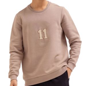 Sudadera de Cuello Redondo de Algodón Grueso para Hombre, con Logotipo Bordado Personalizado, Color Sólido, Estilo Urbano, Venta al Por Mayor OEM - Product Image 1