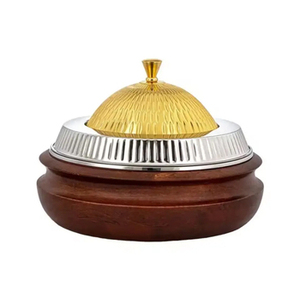 Olla caliente de metal moderna con una cúpula de madera hecha a mano Un Servidor de comida personalizado perfecto para bodas y cenas con estilo - Product Image 6
