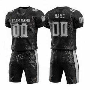 ชุดยูนิฟอร์มอเมริกันฟุตบอลแบบปรับแต่งได้ พร้อมกางเกงขาสั้นและตำแหน่งโลโก้ด้านหน้า - Product Image 1