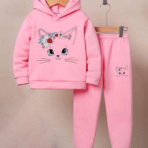 Custom Girls Tracksuit Set Personalized Logo Design Streetwear <b>Hoodie</b> Jacket and Trouser Unisex Fit Casual Fashion Wear Outfit - Product Image 3