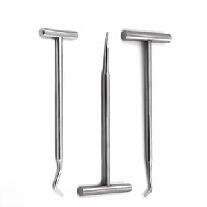 Juego de 3 Elevadores de Raíz Dentales Profesionales: Rectos, Izquierdos y Curvos con Mango de Barra Transversal de Acero Inoxidable para Cirugía - Product Image 4