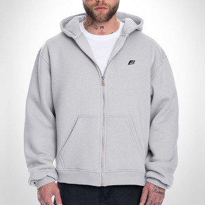 Custom Logo <b>Zip</b> Up Hoodies Men Heavyweight Cotton Fleece Streetwear Oversized Full <b>Zip</b> Sweatshirt Bulk Wholesale OEM Supplier - Product Image 1