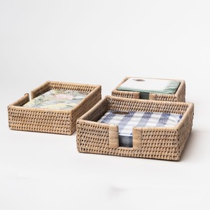 Vietnam producer wholesale hand-made rattan napkin holder basket sets for party tables decoration - Product Image 1