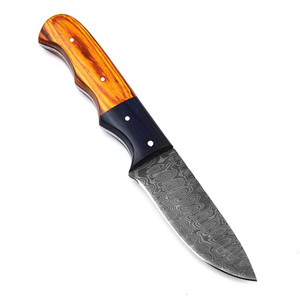 Couteau de chasse artisanal A&M Enterprises en acier au carbone de qualité industrielle, manche en bois bleu-orange, étui en cuir, OEM, utilitaire de survie - Product Image 6