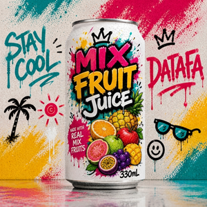 Bebida de Jugo de Frutas Personalizada OEM/ODM, Fruta Tropical, Lata de 330 ml, Envase Estilo Grafiti - Product Image 6