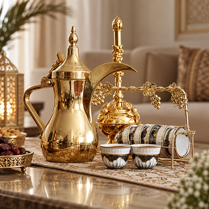 Middle Eastern Style Metal Coffee Pot With Ornate Carving For <b>Tea</b> Drinking - Product Image 4