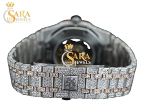 Reloj de Lujo con Incrustaciones de Diamantes Mossiante, Esfera Dorada Rosa, Calidad de Exportación, Ideal para Regalos, Ocasiones y Fiestas, Disponible para la Venta - Product Image 3