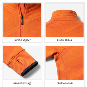 Veste de sport pour hommes en gros, haut de compression imprimé pour le yoga avec fermeture éclair, vêtements de sport respirants pour hommes, vestes à col montant - Product Image 6