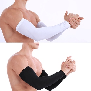 Manchon de cyclisme blanc pour homme, anti-UV, respirant, séchage rapide, en polyester uni, pour adulte, en stock - Product Image 6