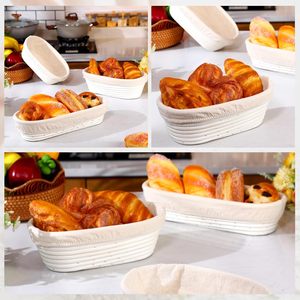 Oval & Long Rattan Banneton Proofing <b>Basket</b> - Professional Sourdough <b>Bread</b> Proving Bowl with Liner - Product Image 3
