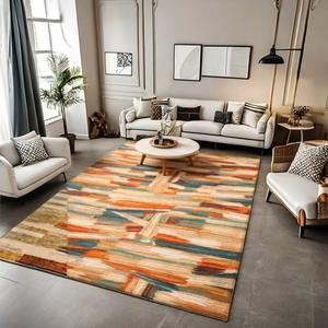 Alfombra de Lana Multicolor Abstracta de 8x12 Pies, Alfombra Moderna Hecha a Mano, Alfombra Contemporánea de Gran Tamaño para Sala de Estar - Product Image 4