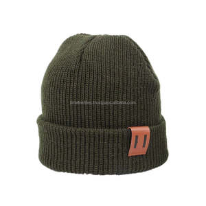 New Wholesale Unisex Winter Knitted <b>Beanie</b> for Adults 100% <b>Wool</b> Warm <b>Beanie</b> <b>Hat</b> with Custom - Product Image 4