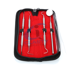 Kit de 4 outils de nettoyage dentaire en acier inoxydable : gratte-tartre et cure-dents, miroir buccal - Product Image 2
