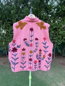 Chaleco sin Mangas Premium TNT con Bordado para Mujer, Hecho a Mano, Floral, Artesanal, Étnico, Ligero, de Boutique - Product Image 5