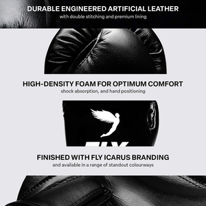 Guantes de Boxeo Profesionales de Primera Calidad, Totalmente Negros, de Cuero Genuino, Personalizados, con Correa para la Muñeca, para Sparring y Kickboxing - Product Image 6