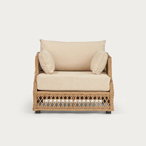 Conjuntos de Sofás Modernos para Comedor al Aire Libre en Teca Natural con Cojines de Diseño Elegante, Muebles de Patio para Hoteles y Hogares - Alguema - Product Image 5