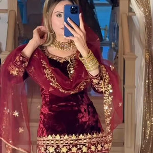 ชุดงานแต่งงานดีไซน์ใหม่ที่สง่างามและงานหมั้นพิเศษตัดเย็บแบบเต็ม kurti ชุด sharara plazzo และ dupptta ในอัตราที่เหมาะสม - Product Image 5