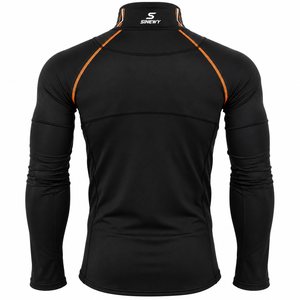 SINEWY <b>Men's</b> <b>Black</b> Long Sleeve <b>Turtleneck</b> Compression Shirt Moisture Wicking Breathable Fitted Ice Hockey Jersey Front Full - Product Image 2