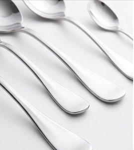Ensemble de couverts en acier inoxydable, design minimaliste, finition miroir haute brillance, compatible lave-vaisselle, pour la maison et les cafés. - Product Image 2