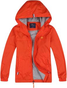 Unisex Orange Lightweight Safari <b>Jacket</b> Casual Waterproof Polyester <b>Pullover</b> Front Solid Colour Regular Length Winter Wear - Product Image 1