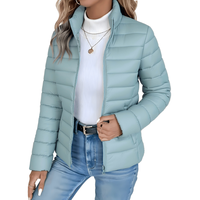 Chaqueta Corta de Invierno con Cuello Alto, Cálida, Ligera, Portátil, Resistente al Viento, para Uso Diario, Casual y Versátil