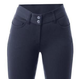 Pantalones de Montar de Cintura Alta para Mujer, Tejidos, Largos, con Bolsillos, Cierre de Botones, Color Sólido, Spandex, Nailon, Pantalones de Equitación - Product Image 4