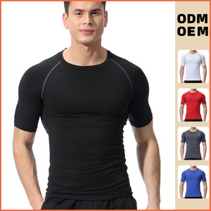 Camiseta de compresión de alto rendimiento para hombre, para entrenamiento físico, correr, gimnasio, ropa deportiva atlética, ajuste elástico - Product Image 3