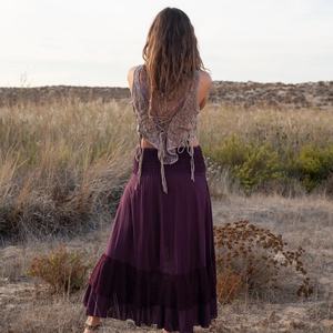 Falda Asimétrica de Corte Alto-Bajo |   Falda Maxi Bohemia de Varias Capas |   Ropa de Hada Gitana para Festivales |   Estilo Bohemio Élfico para Mujer - Product Image 2