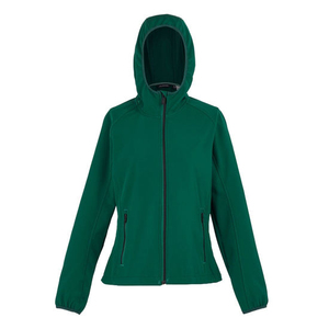 Veste polaire à capuche pour femme, manches longues, coupe-vent, vert uni, fermeture éclair, veste softshell pour femme, best-seller - Product Image 1
