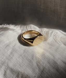 Oval <b>Plain</b> Engraved Signet Pinky <b>Ring</b> 4mm Wide Personalized 14K Solid Gold 10x15mm Face Unisex Minimalist Party <b>Rings</b> - Product Image 4