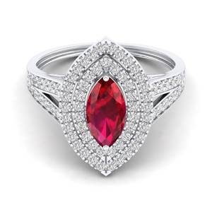 Bague en or massif 14 carats sertie de rubis et de diamants, fabrication artisanale REYES, OEM ODM, bijoux fins sur mesure pour femmes, création de bijoux de mariage. - Product Image 1