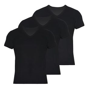 Confezione da 3 magliette da uomo in bambù con scollo a V, traspiranti e anti-umidità - Product Image 1